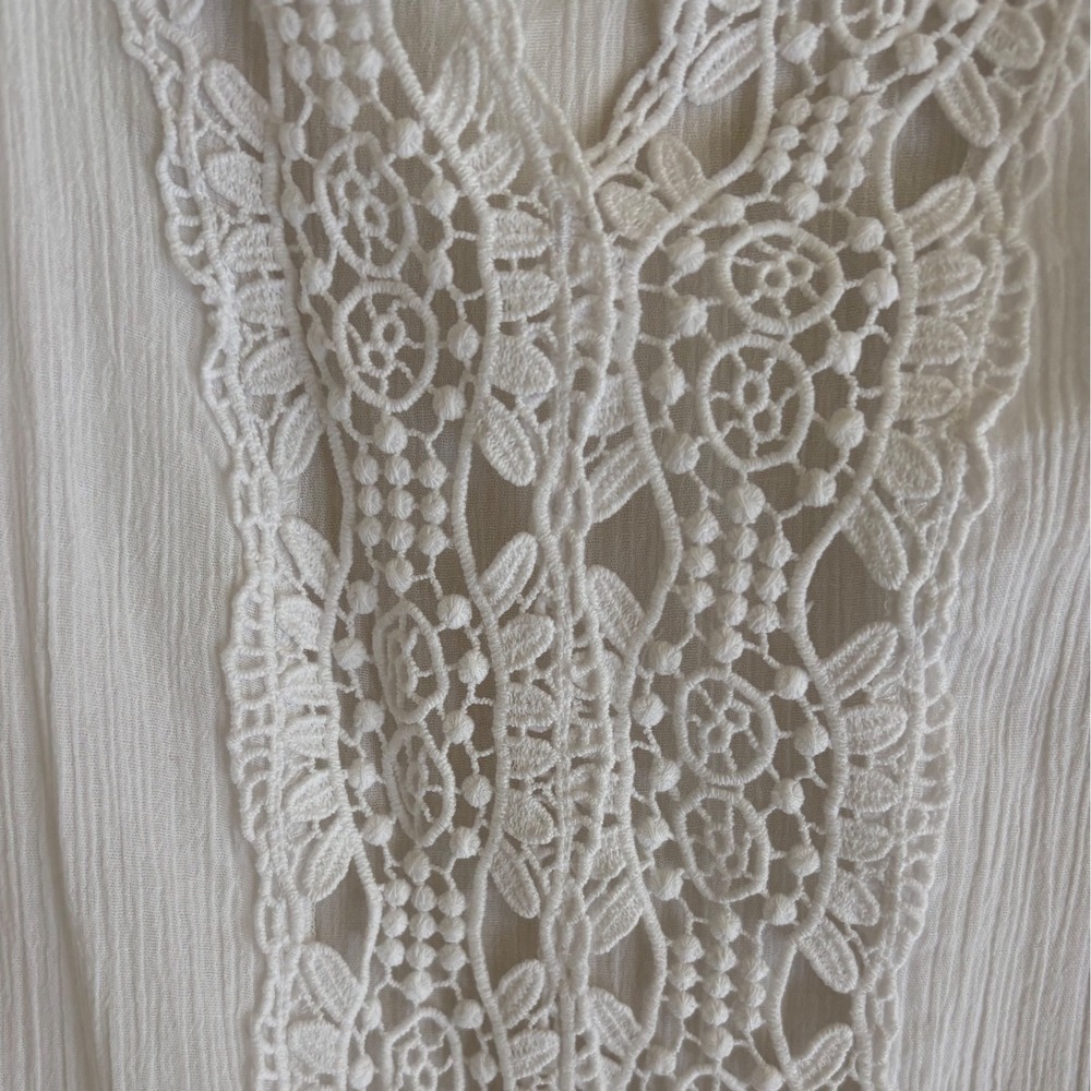NWT La Blanca Island Fare Crocheted Lace Trim Tunic Swim Cover-Up | XL - Picture 6 of 7